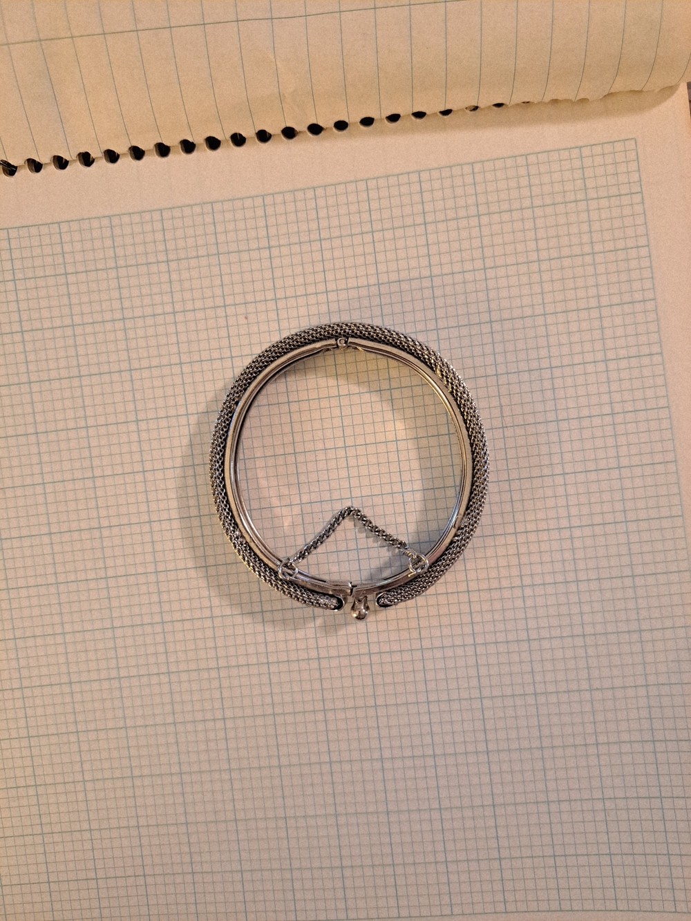 Silver Multi-Strand Mesh Bracelet With Safety Clasp - Picture 5 of 7
